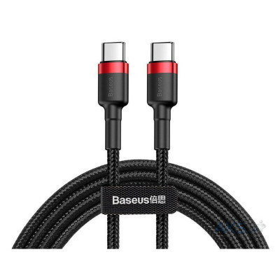 Кабель Baseus Cafule USB Cable Type-C-Type-C 3A 2m Red+Black - зображення 1