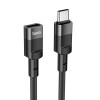 Кабель HOCO U107 Type-C Male to Type-C Female USB2.0 extension cable(L=1.2m) Black (6931474789990)