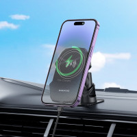 Автотримач для телефона з БЗП BOROFONE BH216 Adelante magnetic wireless fast charging car holder(center console) Black (Цвет Черный) - фото № 7