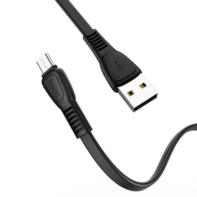 Кабель HOCO X40 USB to Micro 2.4A, 1m, TPE, TPE connectors, Black (6931474711670) - зображення 1