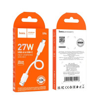 Кабель HOCO X96 Hyper 27W charging data cable Type-C (L=0.25M) White (Колір Білий) - фото № 2
