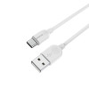 Кабель BOROFONE BX14 USB to Type-C 2.4A, 3m, PVC, TPE connectors, White (7068)- № 3
