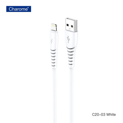 Кабель CHAROME C21-03 Кабель для зарядки и передачи данных USB-A — Lightning Белый (6974324910526) - изображение 1