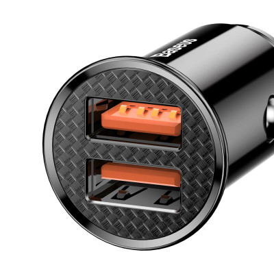 Автомобильное зарядное устройство пристрій Baseus Circular Plastic А+А 30W Черный (CCALL-YD01) - изображение 2