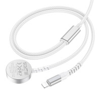 Бездротовий зарядний пристрій HOCO CW54 2-in-1 charging cable iP+iWatch White (Цвет Белый) - фото № 3