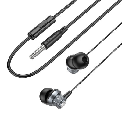 Навушники BOROFONE BM78 Blue sea metal universal earphones with mic Metal Gray - изображение 1