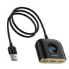 USB-хаб Baseus Square round 4 in 1 USB HUB Adapter(USB3.0 TO USB3.0*1+USB2.0*3) 1m Black  Baseus - № 1