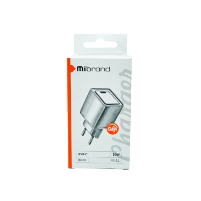 Мережевий зарядний пристрій Mibrand MI-31 GaN 30W Travel Charger USB-C Black (MIWC/31CB) - зображення 2