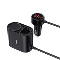 Автомобільний зарядний пристрій Baseus High Efficiency Pro 1-for-2 Car Cigarette Lighter 30W Cosmic Black (Цвет Cosmic-Black) - фото № 7