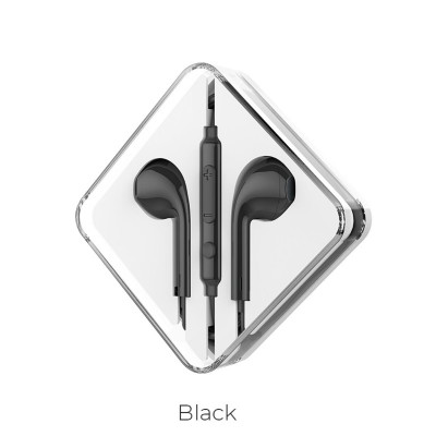 Навушники HOCO M55 Memory sound wire control earphones with mic Black - зображення 1