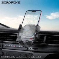 Автотримач для телефона BOROFONE BH120 Delightful one-button car holder (air outlet) Black Gray (Цвет Black-Gray) - фото № 8