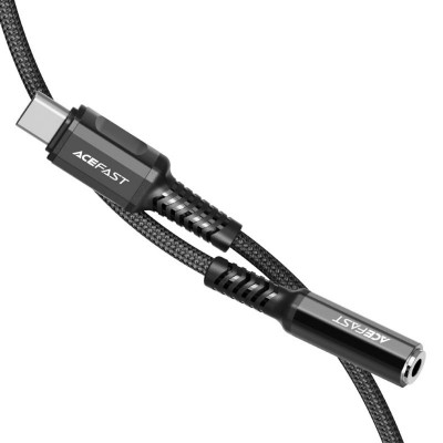 Кабель ACEFAST C1-07 Переходной кабель для наушников из алюминиевого сплава USB-C на 3,5 мм, черный (AFC1-07B) - изображение 2