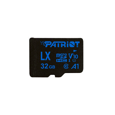 microSDHC (UHS-1 U1) Patriot LX Series 32Gb class 10 V10 (R-90MB/s, W-40MB/s) (adapter SD) - зображення 1