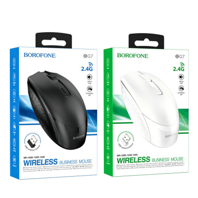Миша BOROFONE BG7 Platinum 2.4G business wireless mouse White - зображення 5