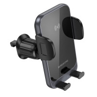 Автотримач для телефона з БЗП BOROFONE BH220 Leader automatic induction wireless fast charging car holder(air outlet) Black Gray (Цвет Black-Gray) - фото № 2