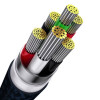 Кабель Baseus Flash Series Ⅱ One-for-three Fast Charging Data Cable USB to M+L+C 100W 1.2m Blue (Синий)- № 6