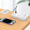 Мережевий подовжувач HOCO AC8A Storm 3-position socket(PD30W/1C3A) White (Белый)- № 5