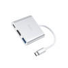 Кабель-перехiдник HOCO HB14 Easy use Type-C adapter(Type-C to USB3.0+HDMI+PD) Silver - зображення 3