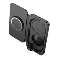 Бездротовий зарядний пристрій HOCO CQ13 Triumph 3-in-1 travel folding wireless fast charger Black (Цвет 7073) - фото № 4