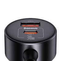 Автомобільний зарядний пристрій Baseus High Efficiency Pro 1-for-2 Car Cigarette Lighter 30W Cosmic Black (Цвет Cosmic-Black) - фото № 6