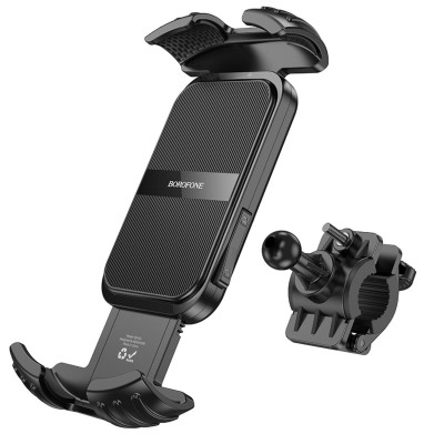 Тримач для мобільного BOROFONE BH105 Crown bicycle motorcycle universal holder Black - зображення 5