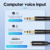 Кабель Vention 2*3.5mm Male to 4 Pole 3.5mm Female Audio Cable 0.3M Black ABS Type (BBTBY) (BBTBY) - изображение 2