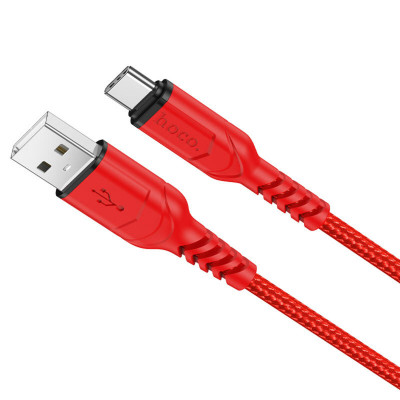 Кабель HOCO X59 USB to Type-C 3A, 1m, nylon, TPE connectors, Red - зображення 1