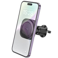 Автотримач для телефона HOCO H28 Rainbow ring magnetic car holder(air outlet) Black (Цвет Черный) - фото № 5