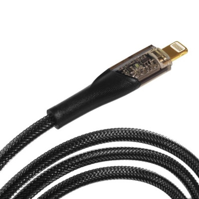 Кабель Essager Interstellar Transparent Design USB Charging Cable Type C to Lightning 1m black (EXCTL-XJ01-P) (EXCTL-XJ01-P) - зображення 2