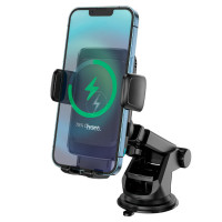 Тримач для мобільного з БЗП HOCO S35 Smart alignment wireless charging car holder Black (Цвет Черный) - фото № 3