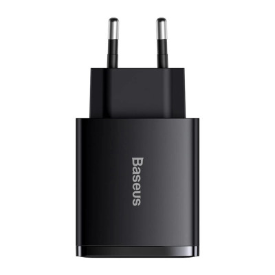 Мережевий зарядний пристрій Baseus Compact Quick Charger 2U+C 30W EU Black - зображення 1