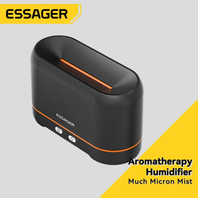 Зволожувачі повітря ESSAGER Flame Aromatherapy Humidifier Black - зображення 3