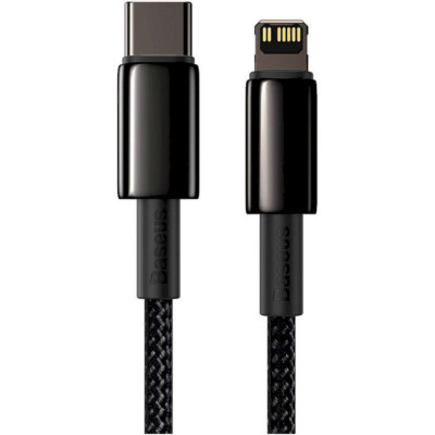 Кабель Baseus Tungsten Gold Fast Charging Data Cable Type-C to iP PD 20W 1m Black - изображение 1
