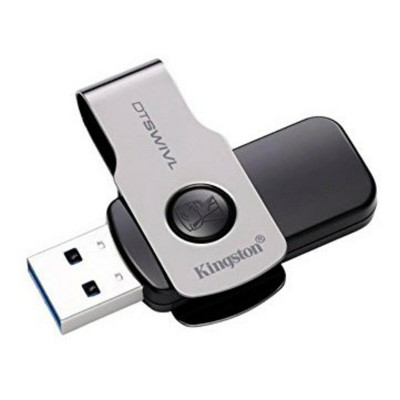 Flash Kingston USB 3.0 DT Swivel Design 32GB Metal/Black - зображення 1