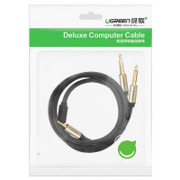 Аудіокабель UGREEN 3.5mm TRS to Dual 6.35mm TS Audio Cable 1m (Gray) (Цвет Серыйм) - фото № 2