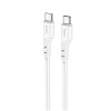 Кабель HOCO X97 Crystal color 60W silicone charging data cable Type-C to Type-C light white (6931474799913) - зображення 2