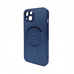 Чохол для смартфона AG Glass Matt Frame Color MagSafe Logo for Apple iPhone 13 Navy Blue