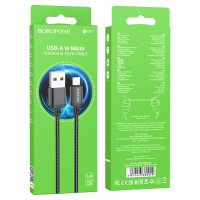 Кабель BOROFONE BX87 Sharp charging data cable for Micro Black (Колір 7073) - фото № 5
