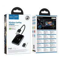 Адаптер HOCO HU1 Way car wireless CarPlay adapter Metal Gray (Цвет Black) - фото № 2