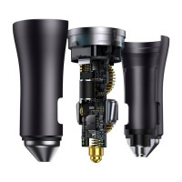 Автомобільний зарядний пристрій Baseus Golden Contactor Pro Dual Fast Charger Car Charger C+C 40W Dark Gray (Колір Темно-серый) - фото № 4