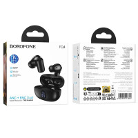 Бездротові навушники BOROFONE FQ4 Lighten true wireless ANC+ENC noise reduction BT headset Black (Колір 7073) - фото № 2