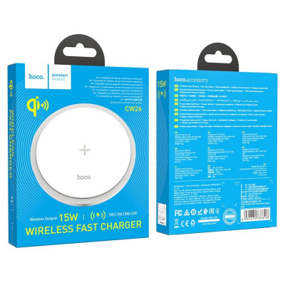 Бездротовий зарядний пристрій HOCO CW26 Powerful 15W wireless fast charger White - изображение 8