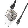 Мережевий зарядний пристрій BOROFONE BA80A Scenery PD20W+QC3.0 charger set(Type-C to Type-C) Transparent Black (Transparent-Black)- № 4