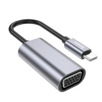 Кабель-перехiдник HOCO UA21 Origin Type-C to VGA converter Metal Gray (Колір Metal Gray) - фото № 5