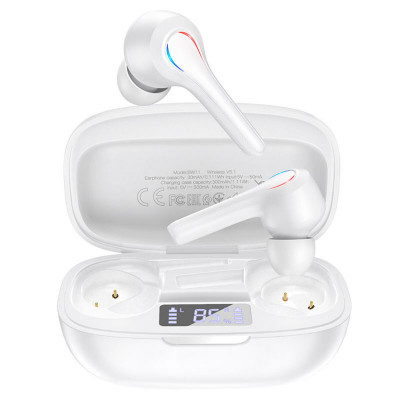 Навушники BOROFONE BW11 Graceful sound true wireless BT headset White - зображення 1