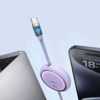 Кабель Baseus Free2Draw Mini Retractable Charging Cable Type-C to Type-C 100W 1m Nebula Purple  - фото № 5