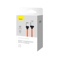 Кабель Baseus CoolPlay Series Fast Charging Cable USB to iP 2.4A 2m Orange (Цвет Orange) - фото № 2