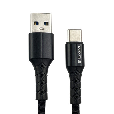 Кабель Mibrand MI-32 Nylon Charging Line USB for Type-C 2A 0.5m Black (MIDC/3205TB) - зображення 1