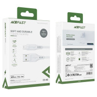 Кабель ACEFAST C3-02 USB to iP 2.4A, 1.2m, TPE, TPE connectors, White (Цвет Белый) - фото № 3