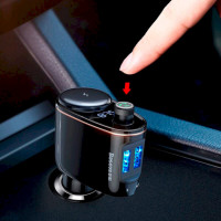 АЗП з FM-модулятором Baseus S-06 Car Bluetooth MP3 Player Black (Колір Черный) - фото № 5